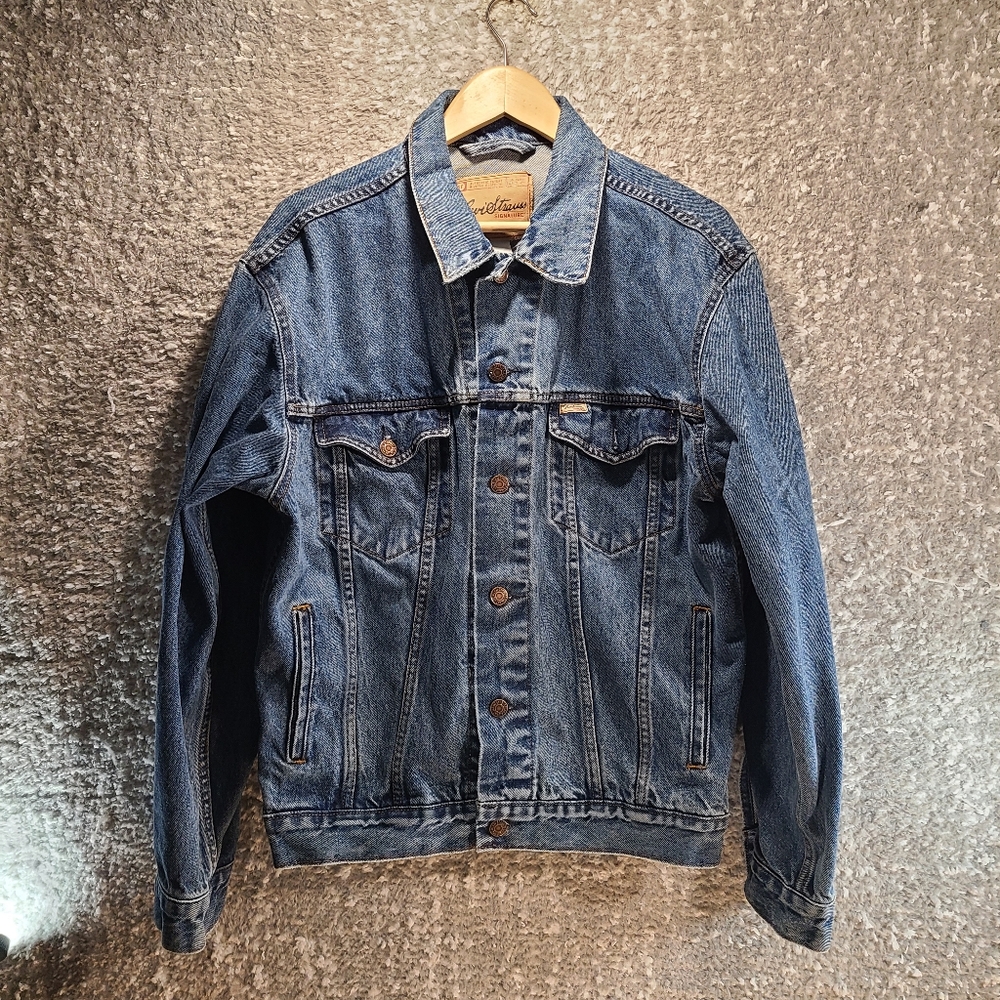 Vintage Levi‎ Strauss Co Denim Trucker Denim Jacket Men Medium Blue